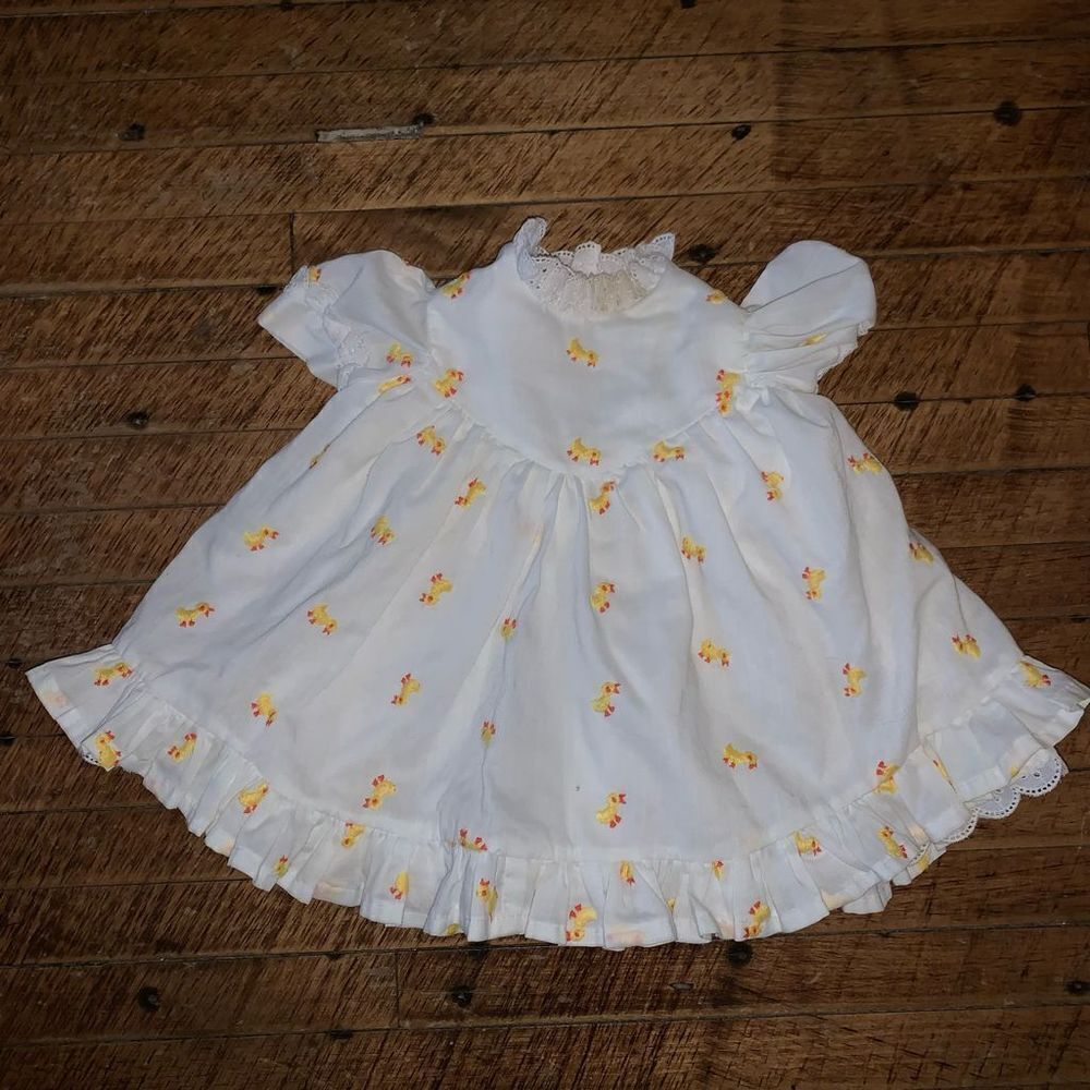 Handmade duck frilly well dressed wolf ruffled 0-6 month dress